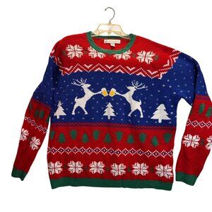 Jolly Sweater Ugly Christmas XXL Men Woman Pullover Holiday Red Blue Green